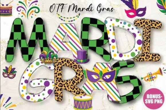 Mardi Gras Alphabets Pack: A Festive Font Bundle for Vibrant Designs