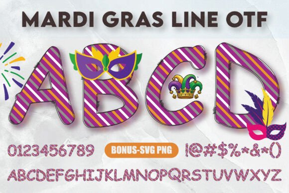 Mardi Gras Line: A Festive Alphabet for Bold Designs