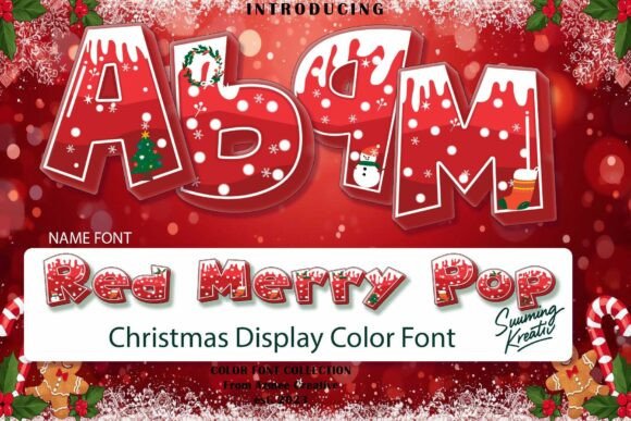 Redmerrypop: A Festive Christmas Color Font for Holiday Designs