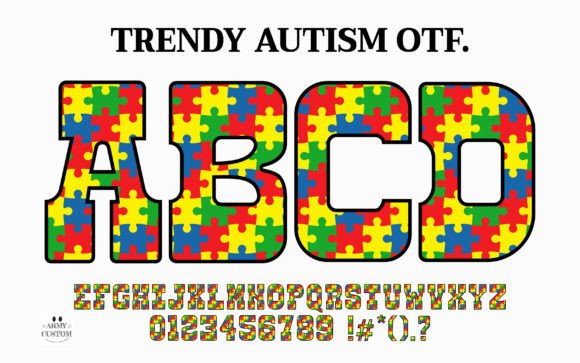 Trendy Autism: Bold Lettering for Awareness & Impact